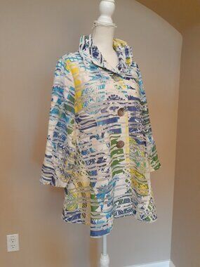 Multiples Net Stripes Jacket